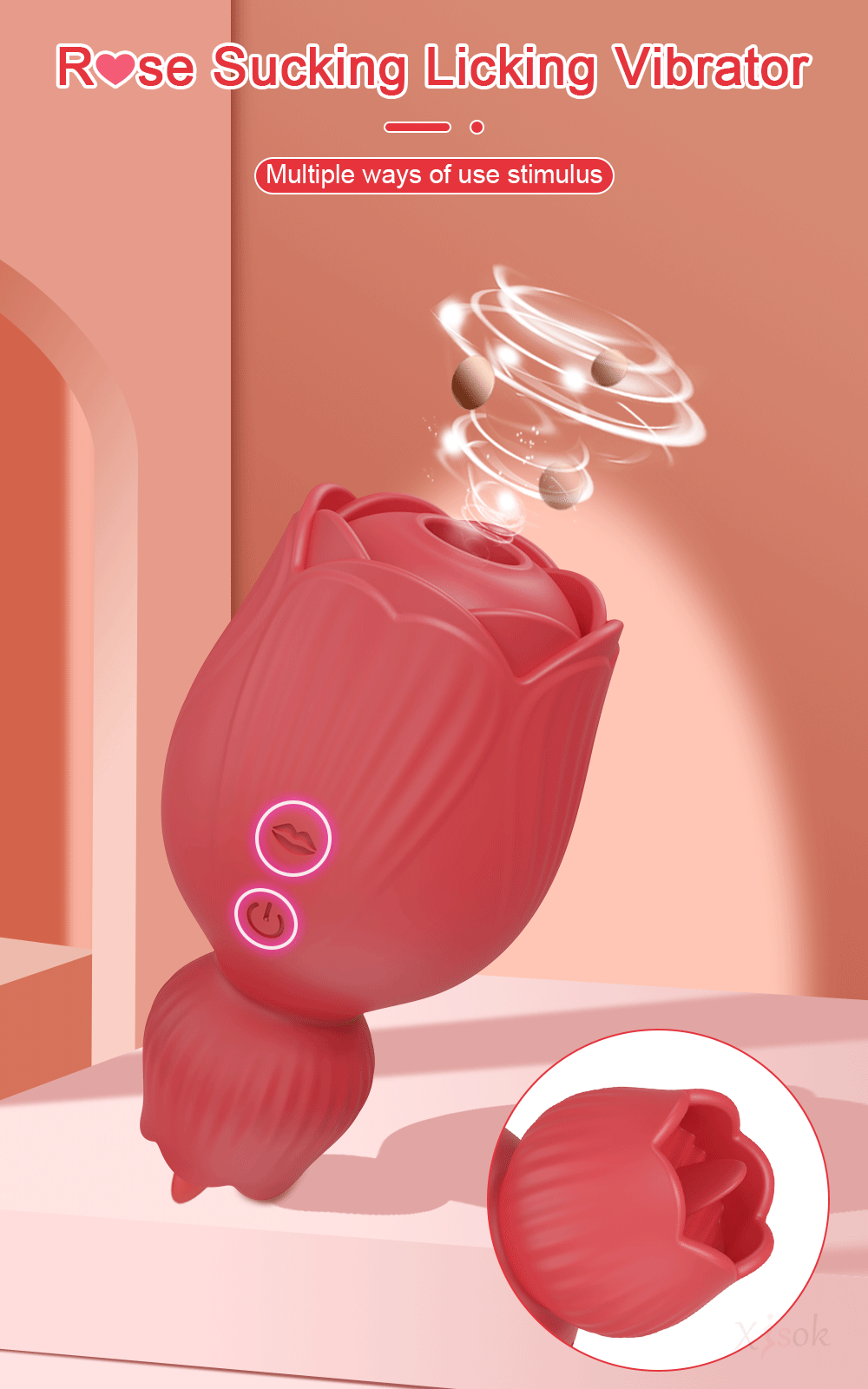 Sucking Rose-Vibrator for Women with Tongue Licking Clitoris Stimulator Oral Nipple Clit Sucker Female Masturbation Sex Toys Sucking Rose-Vibrator for Women with Tongue Licking Clitoris Stimulator Oral Nipple Clit Sucker Female Masturbation Sex Toys