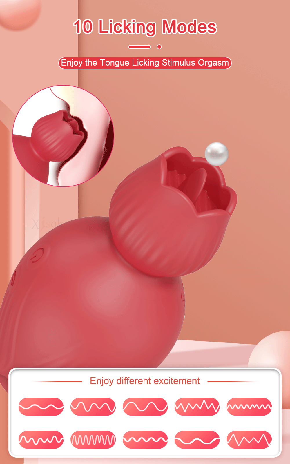 2 in 1 Rose-Vibrator for Women Sucking Licking Vacuum Stimulator Oral Nipple Clit Sucker Sex Toys Female Adults Masturbation