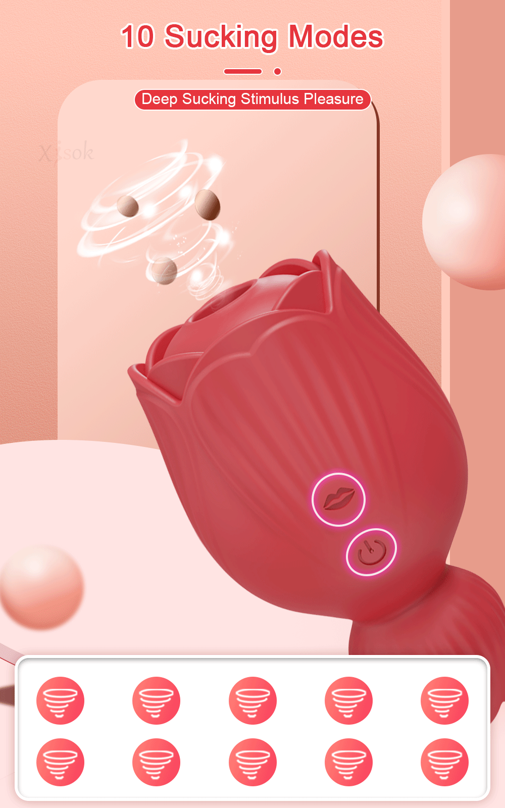 2 in 1 Rose-Vibrator for Women Sucking Licking Vacuum Stimulator Oral Nipple Clit Sucker Sex Toys Female Adults Masturbation
