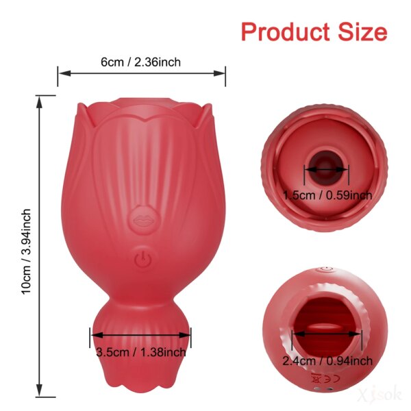 2 in 1 Rose-Vibrator for Women Sucking Licking Vacuum Stimulator Oral Nipple Clit Sucker Sex Toys Female Adults Masturbation