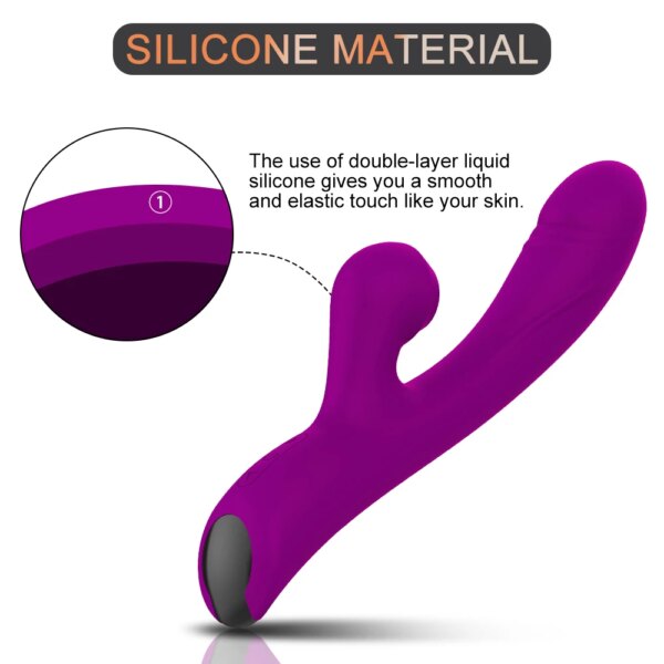 Clitoral Sucking Vibrator Rabbit Heating Dildo Vibrators G Spot Massager Clit Stimulator with 10 Pattern Adult Sex Toy for Women