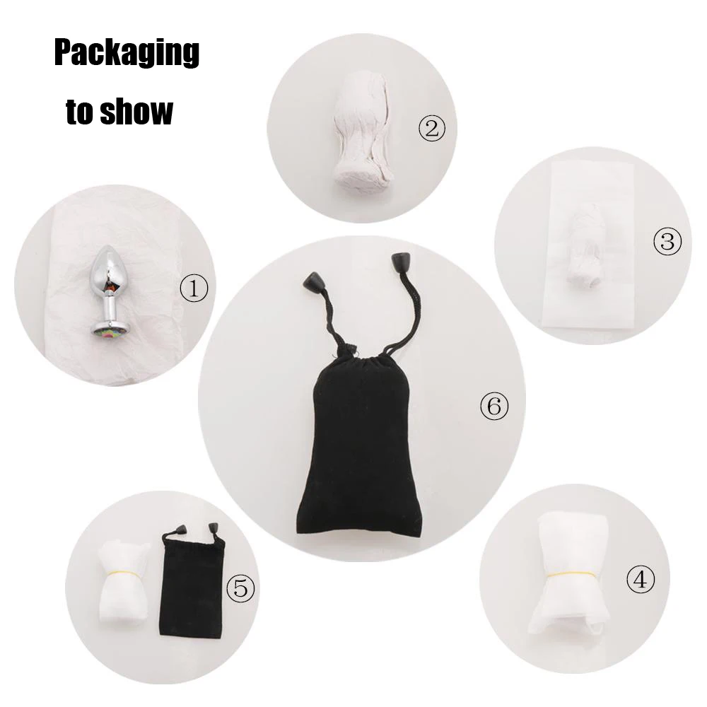1pc 3 Size Anal Plug Round Stainless Steel Crystal Buttplug Removable Butt Plug Stimulator Anal Sex Toys Prostate Massager Dildo