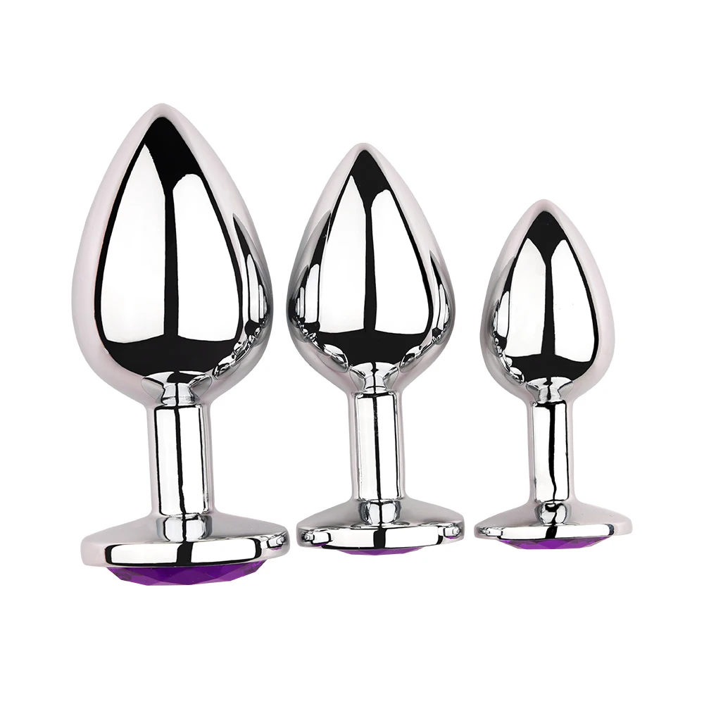 1Pcs, Metal anal plug Jewelry base, novice player to senior player 5 size, Butt g-point massage, sex toys