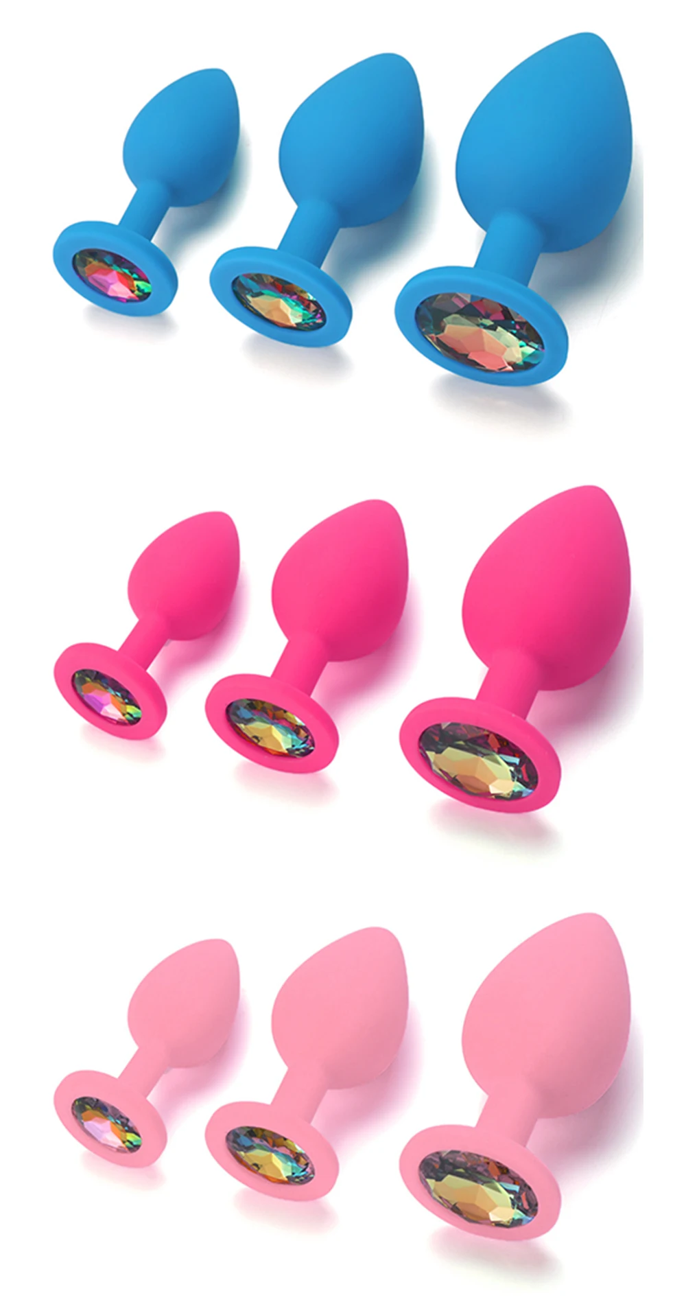 3 Sizes Sex Shop Adult Silicone Jewelry Anal Trainer Sex Prostate Back Yard Toy Anal Butt Plug for Women Man Couple Gay Unisex