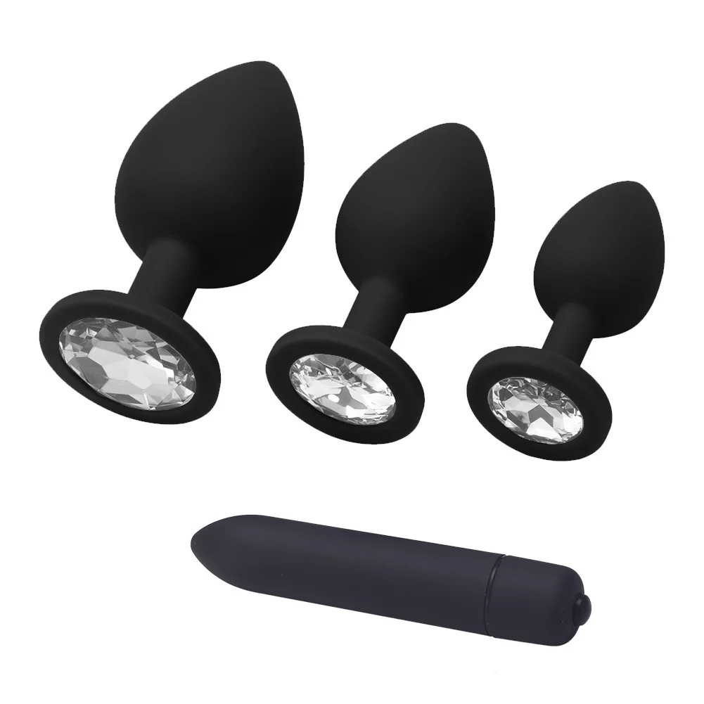 Adult Silicone Anal Plug Dildos Bullet Vibrator Butt Plugs Sex Toys for Women Men Gay Prostate Massager Anal Masturbating S/M/L