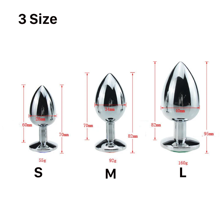 3 Size/set Metal Anal plug butt plug Sex Toys Butt Toys For Women/Men/Couples Adult Game Masturbator Anal S/M/L Diamond Sex Shop
