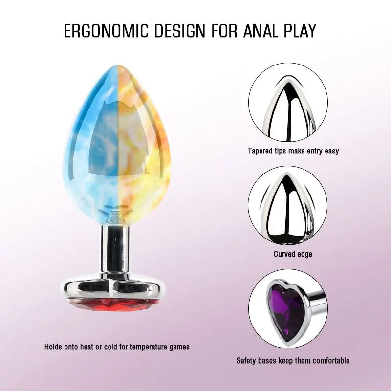 Anal Plug Sex Toys Crystal Heart Smooth Steel Annal Extreme Butt Buttplug for Woman Prostate Massager Stimulator Adult Tooys Man Anal Plug Sex Toys Crystal Heart Smooth Steel Annal Extreme Butt Buttplug for Woman Prostate Massager Stimulator Adult Tooys Man