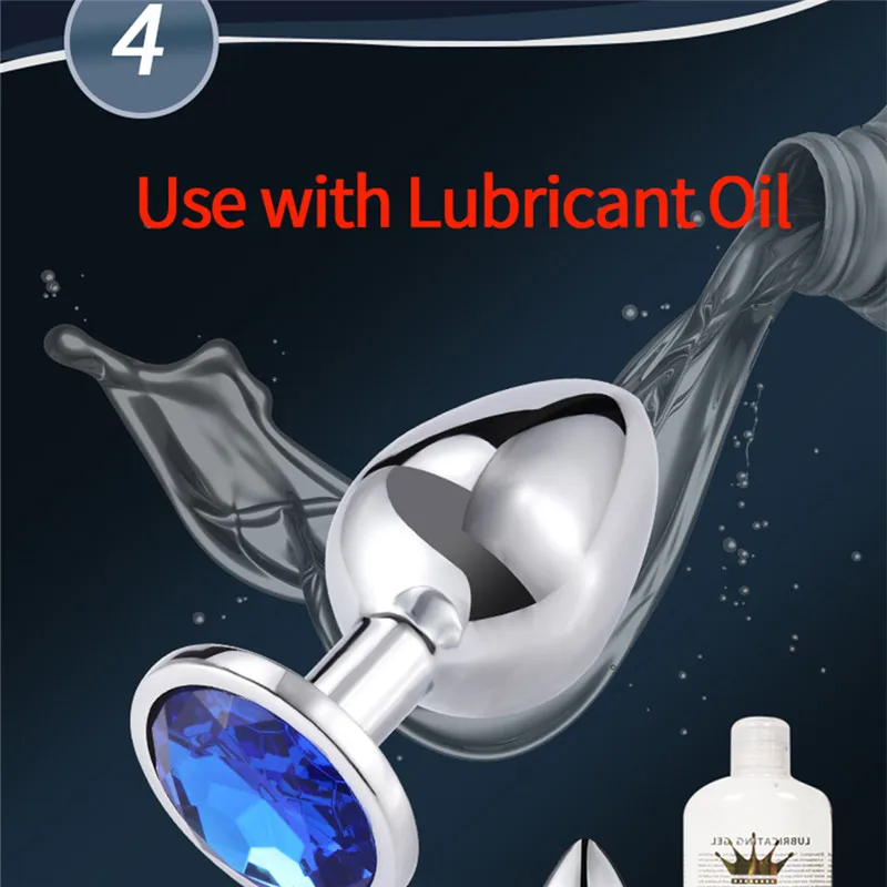 Metal Anal Plug Stainless Steel Butt Plug With Jewelry Colorful Crystal Anus Plug Anal Bead Adults Sex Toys for women Adult Game