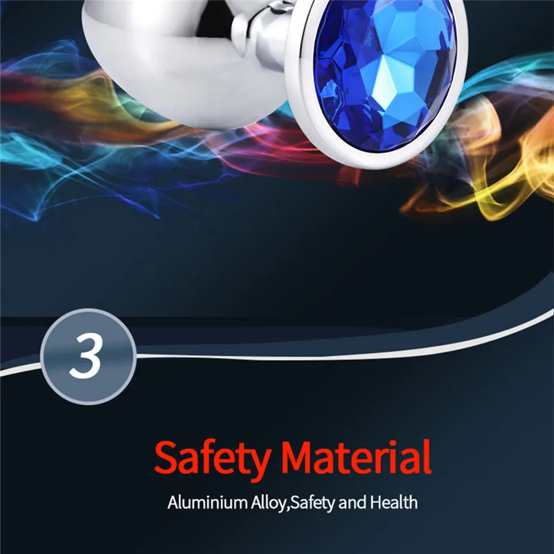Metal Anal Plug Stainless Steel Butt Plug With Jewelry Colorful Crystal Anus Plug Anal Bead Adults Sex Toys for women Adult Game