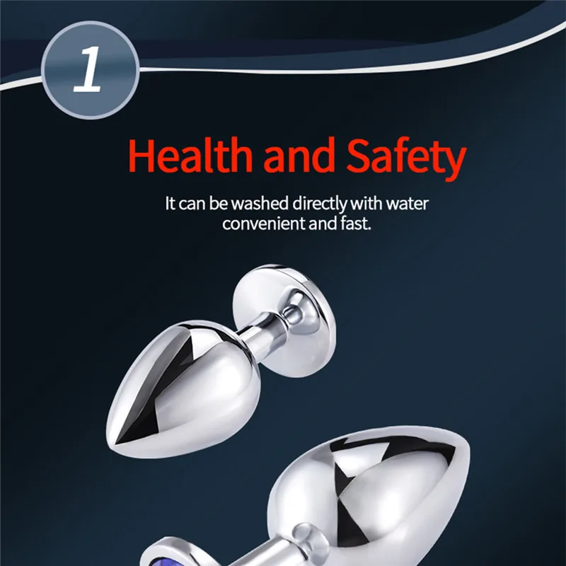 Metal Anal Plug Stainless Steel Butt Plug With Jewelry Colorful Crystal Anus Plug Anal Bead Adults Sex Toys for women Adult Game