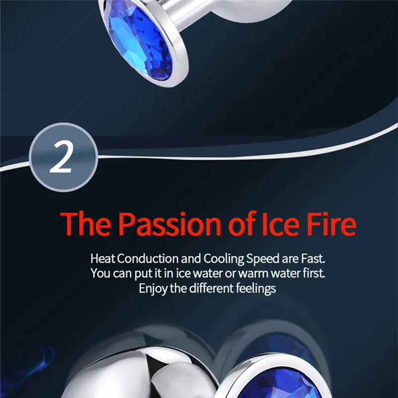 Metal Anal Plug Stainless Steel Butt Plug With Jewelry Colorful Crystal Anus Plug Anal Bead Adults Sex Toys for women Adult Game