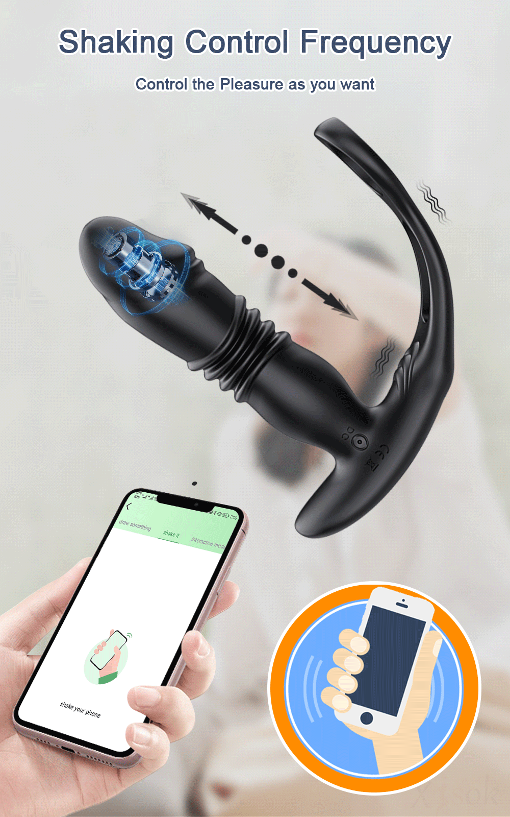 Male Thrusting Prostate Massager Bluetooth APP Vibrator for Men Gay Anal Plug Wireless Remote Butt Plug Sex Toy for Couples