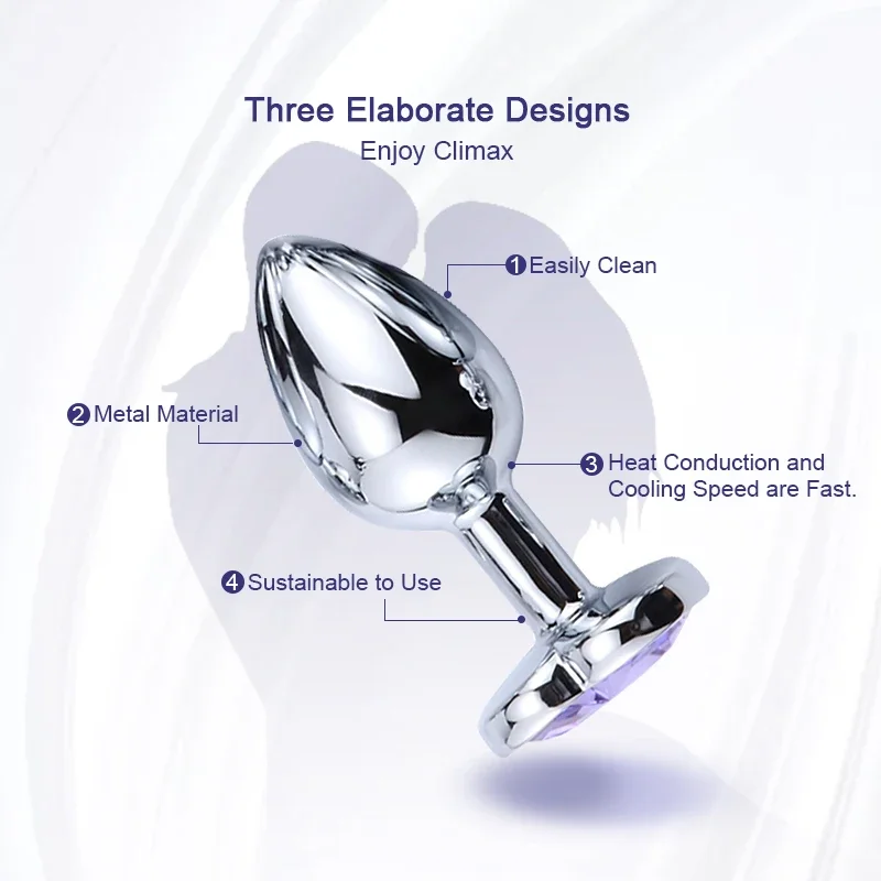 Mini Metal Anal Plug Beginner Butt Plug Masturbation Tool Sex Massager Adult Sex Toys Jelly Color Buttplug Prostate Massager 18