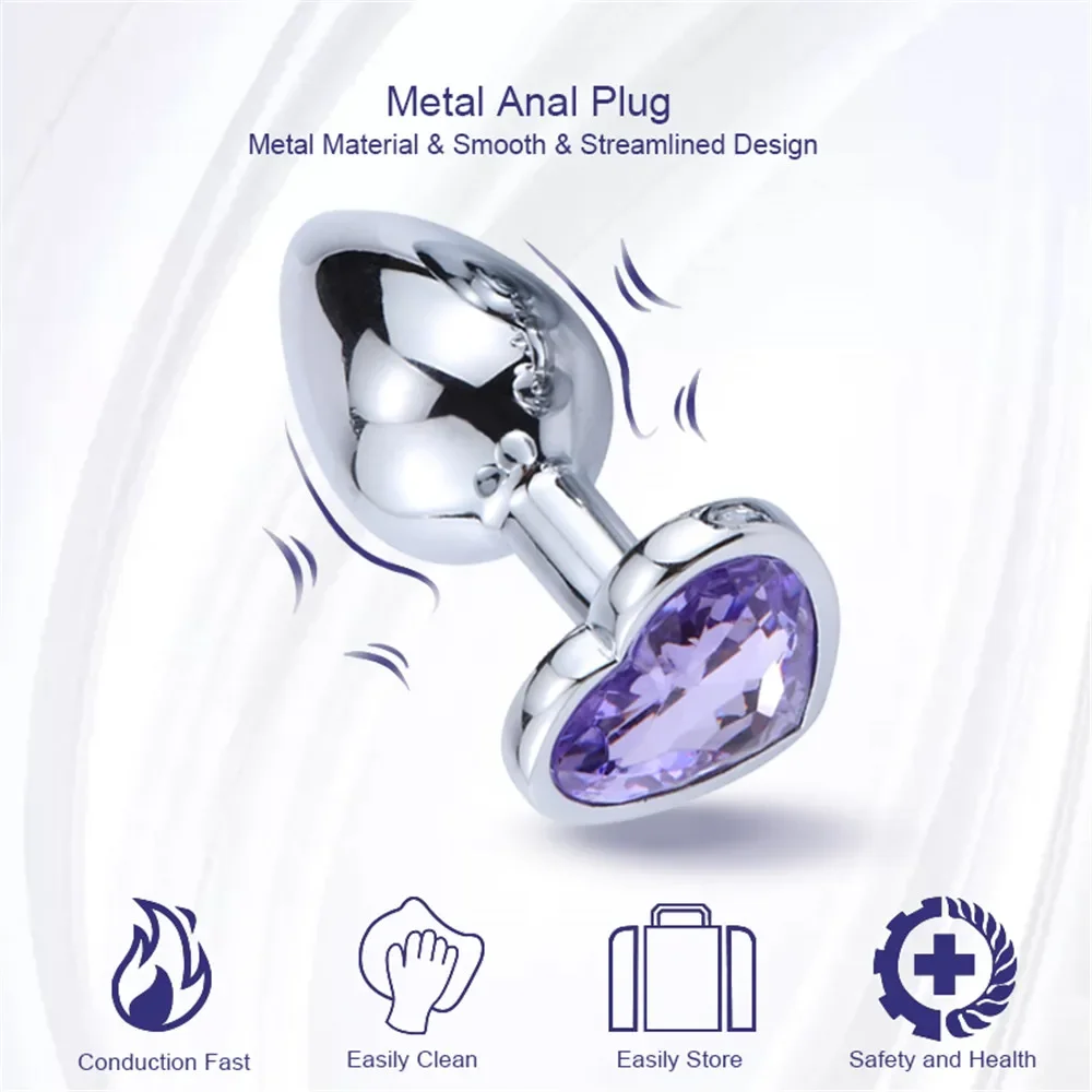 Mini Metal Anal Plug Beginner Butt Plug Masturbation Tool Sex Massager Adult Sex Toys Jelly Color Buttplug Prostate Massager 18