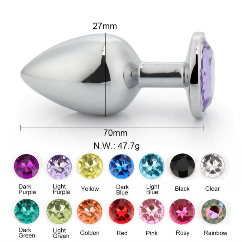 Mini Metal Anal Plug Beginner Butt Plug Masturbation Tool Sex Massager Adult Sex Toys Jelly Color Buttplug Prostate Massager 18