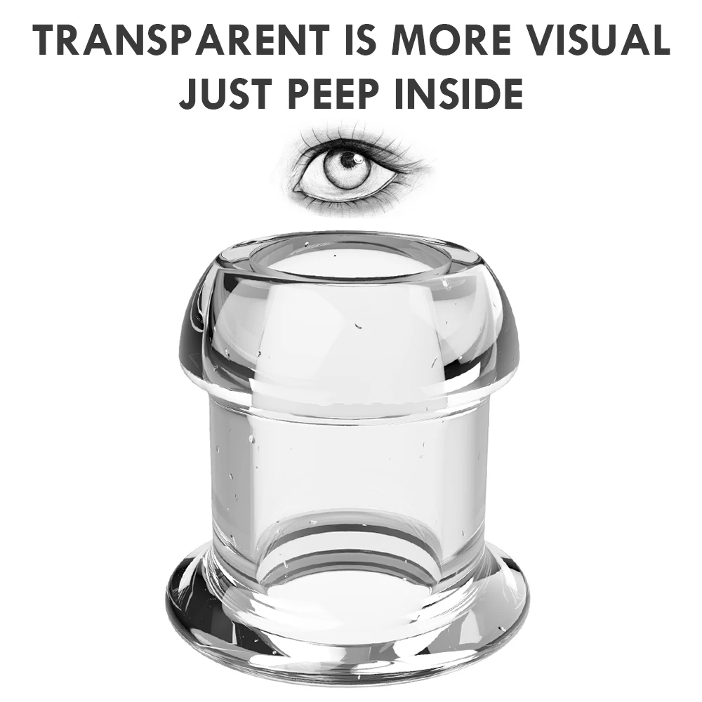 Hollow Speculum Peeking Anal Beads Butt Plug with Stopper Expander Tunnel Transparent Anus Dilation Adult Women Men Gay Hollow Speculum Peeking Anal Beads Butt Plug with Stopper Expander Tunnel Transparent Anus Dilation Adult Women Men Gay