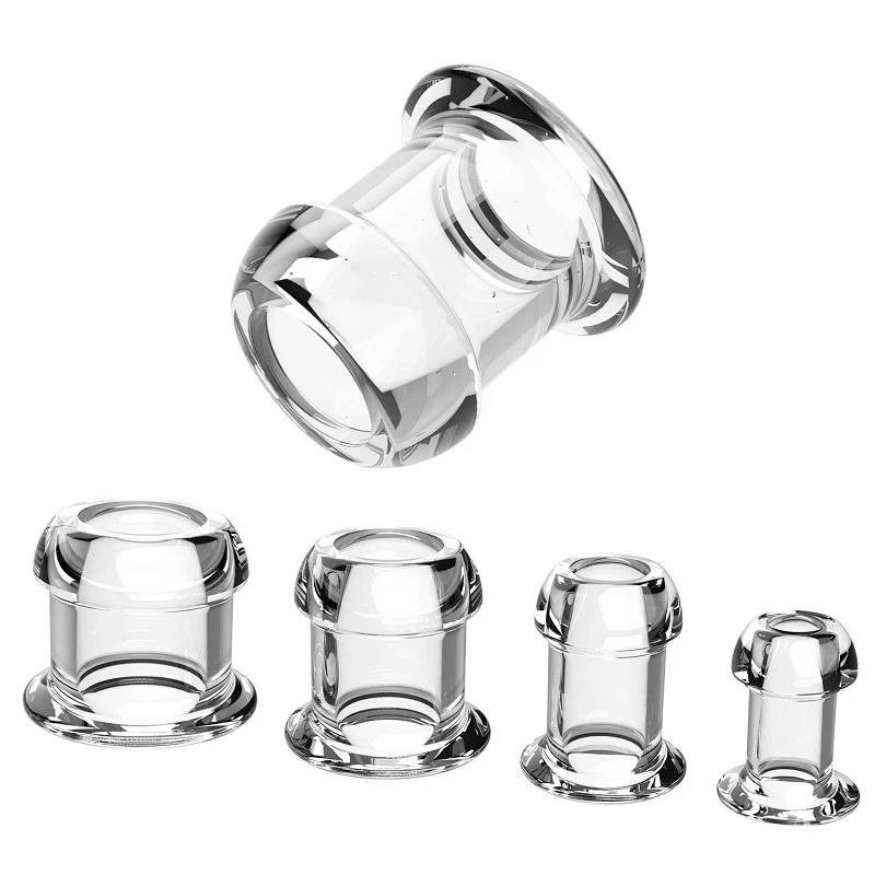 Hollow Speculum Peeking Anal Beads Butt Plug with Stopper Expander Tunnel Transparent Anus Dilation Adult Women Men Gay Hollow Speculum Peeking Anal Beads Butt Plug with Stopper Expander Tunnel Transparent Anus Dilation Adult Women Men Gay