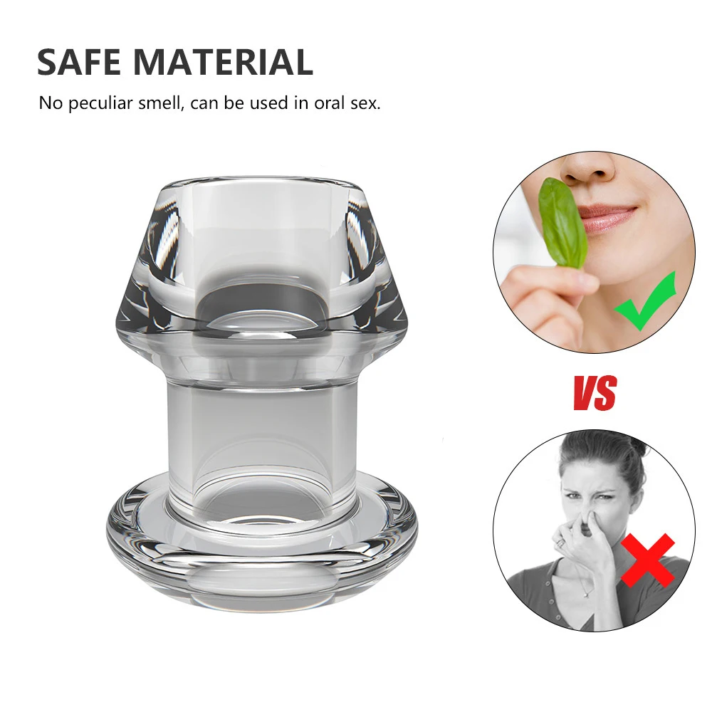 Hollow Speculum Peeking Anal Beads Butt Plug with Stopper Expander Tunnel Transparent Anus Dilation Adult Women Men Gay Hollow Speculum Peeking Anal Beads Butt Plug with Stopper Expander Tunnel Transparent Anus Dilation Adult Women Men Gay