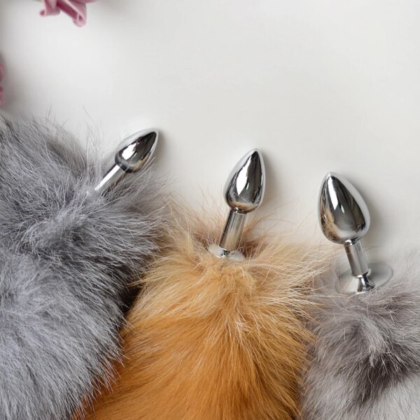 anal plug with real fox tail for woman separable cosplay butt plug anal adult products masturbator man female couples sex toys