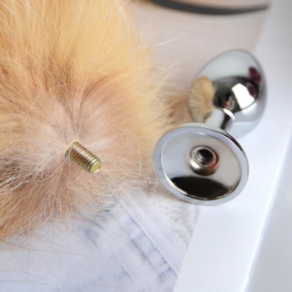 anal plug with real fox tail for woman separable cosplay butt plug anal adult products masturbator man female couples sex toys
