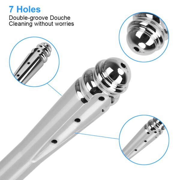 7 Holes Metal Anal Washer Nozzles Butt Plug for Women Vaginal Shower Men Anus Cleaner Enema Douche Medical Sex Toys Couple Games