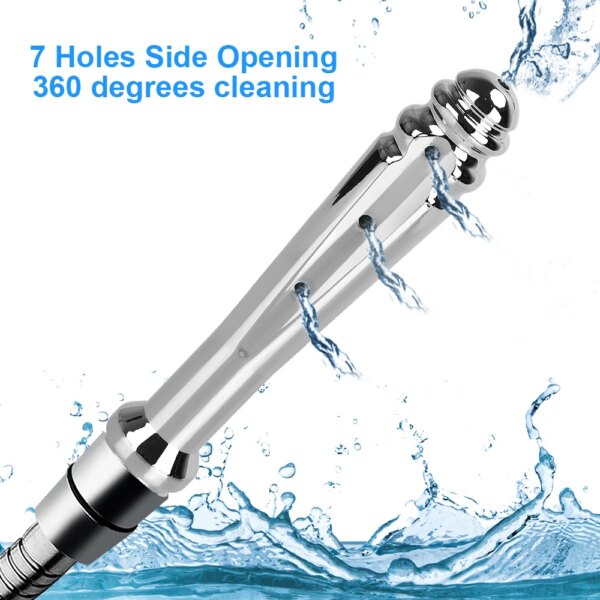 7 Holes Metal Anal Washer Nozzles Butt Plug for Women Vaginal Shower Men Anus Cleaner Enema Douche Medical Sex Toys Couple Games