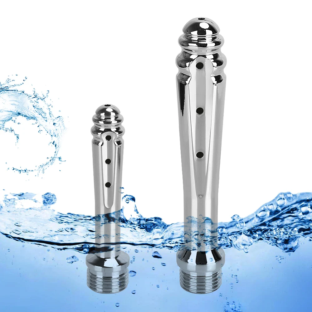 7 Holes Metal Anal Washer Nozzles Butt Plug for Women Vaginal Shower Men Anus Cleaner Enema Douche Medical Sex Toys Couple Games