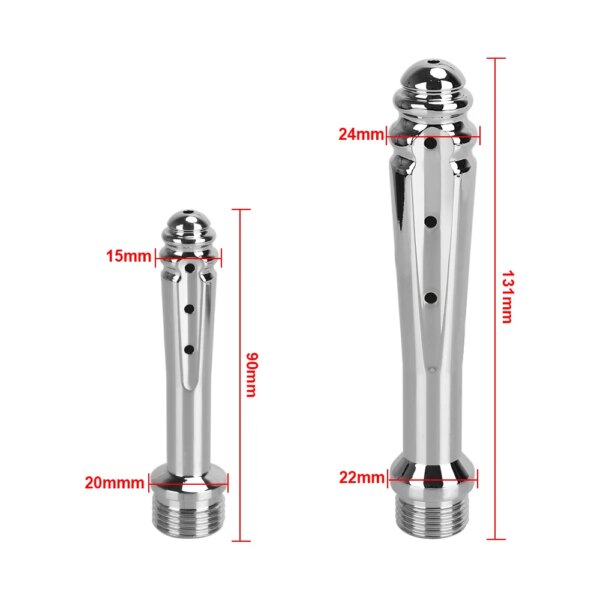7 Holes Metal Anal Washer Nozzles Butt Plug for Women Vaginal Shower Men Anus Cleaner Enema Douche Medical Sex Toys Couple Games