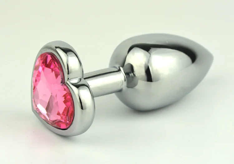 3 Size Anal Plug Heart Stainless Steel Crystal Anal Plug Removable Butt Plug Stimulator Anal Sex Toys Prostate Massager Dildo