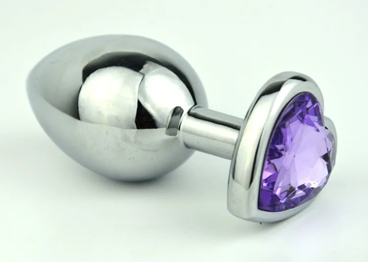 3 Size Anal Plug Heart Stainless Steel Crystal Anal Plug Removable Butt Plug Stimulator Anal Sex Toys Prostate Massager Dildo