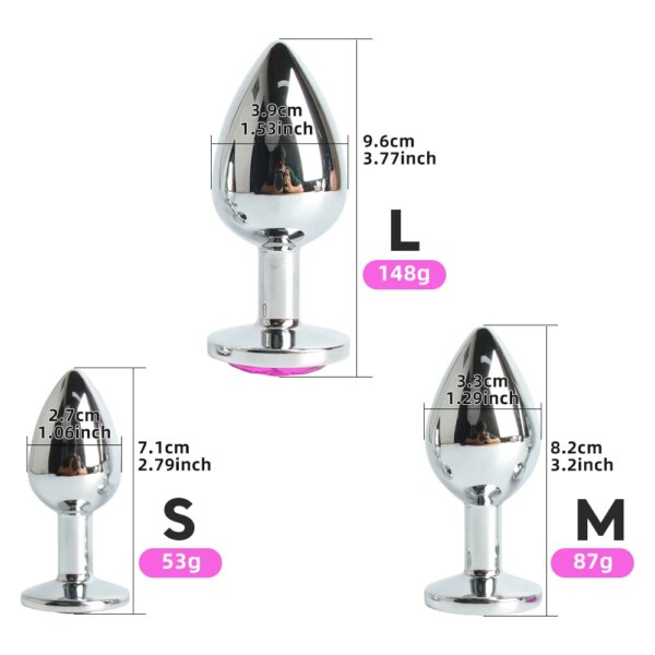 Metal Anal Plug For Women Stainless Steel Butt Plug With Jewelry Crystal Anus Toy Anal Bead Ladies Sex Toys Adult Game Analplug
