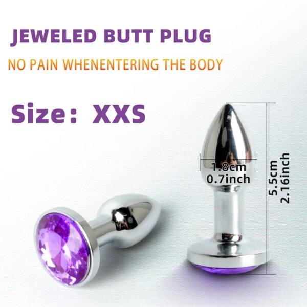 Metal Anal Plug For Women Stainless Steel Butt Plug With Jewelry Crystal Anus Toy Anal Bead Ladies Sex Toys Adult Game Analplug