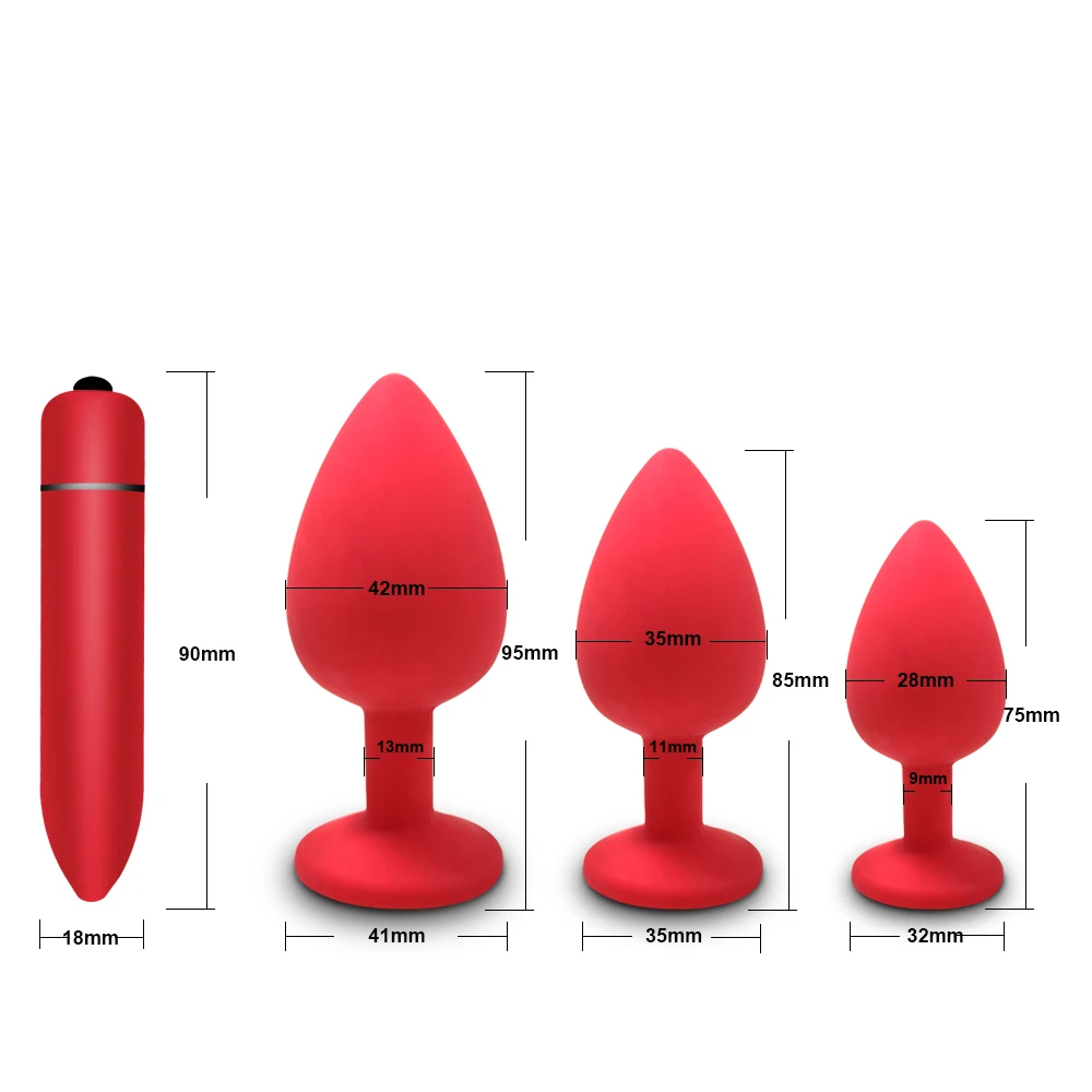 4pcs Soft Silicone Anal Plug Mini Erotic Bullet Vibrator Butt Plug Sex Toy for Men Women Gay Couples Anal Stimulator