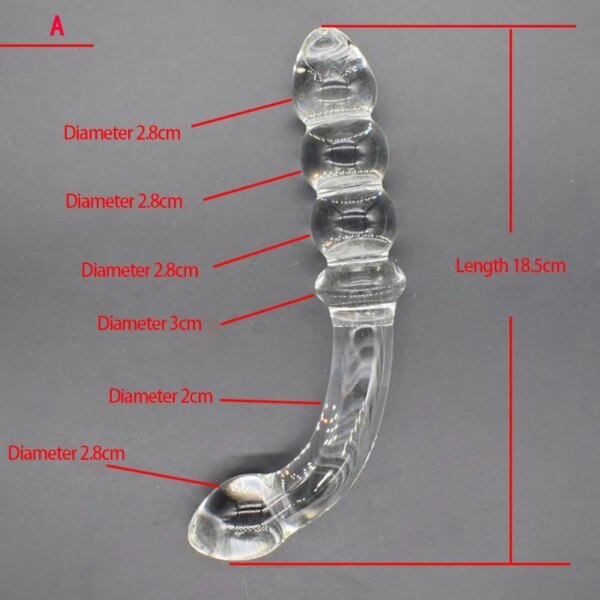 Pyrex Glass 8 Anal Beads Butt Plug G-spot Stimulation Dildo Penis Artificial Dick Gay Masturbate Adult Sex Toy For Women Men