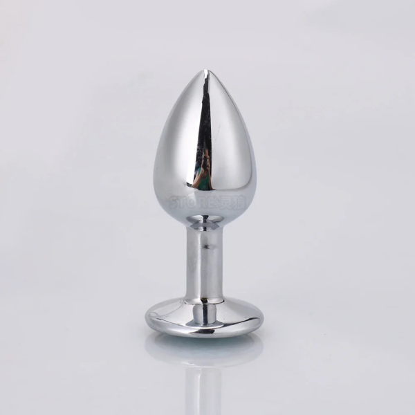 ST15 Sexual toy mini round stainless steel crystal anal plug flat bottom small tail for women/men intimate products detachable d