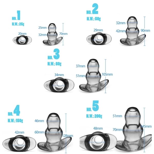 Silicone Hollow Anal Plug With Stopper Speculum Enema Anus Dilator Butt Plug Prostate Massage Bdsm Sex Toys For Woman Men Gay