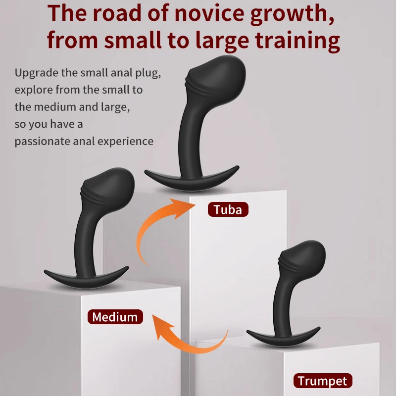 100% Safe Silicone Anal Plug Butt Plug Unisex Sexy Buttplug 3 Different Size Prostate Massager Adult Sex Toys for Men/Women