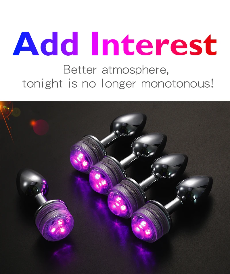 Wireless Remote Control Metal Luminous Anal Plug Prostate Massage Butt Plug with LED Anal Tail Sex Toy Adult Products for Women Wireless Remote Control Metal Luminous Anal Plug Prostate Massage Butt Plug with LED Anal Tail Sex Toy Adult Products for Women