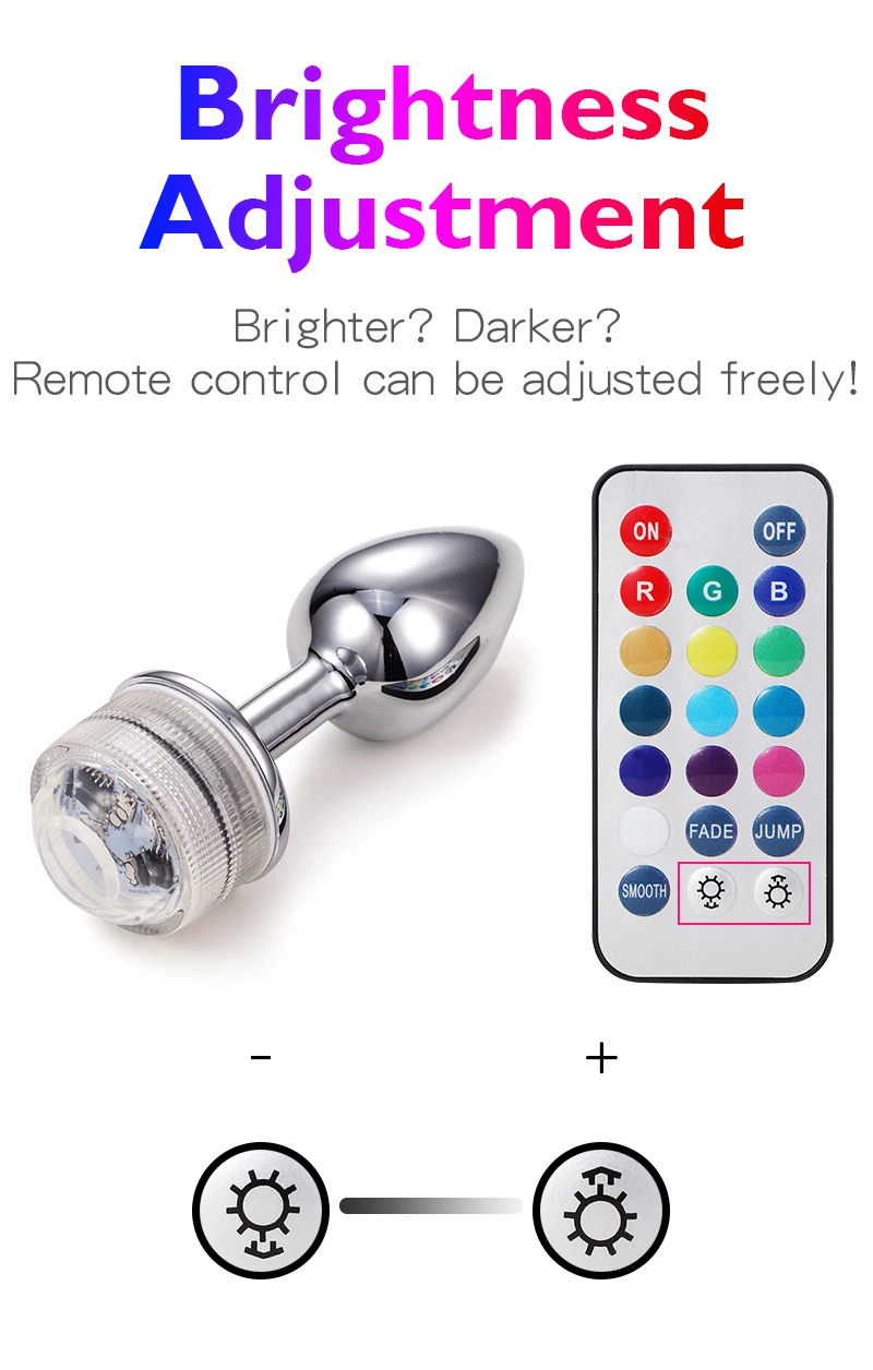 Wireless Remote Control Metal Luminous Anal Plug Prostate Massage Butt Plug with LED Anal Tail Sex Toy Adult Products for Women Wireless Remote Control Metal Luminous Anal Plug Prostate Massage Butt Plug with LED Anal Tail Sex Toy Adult Products for Women