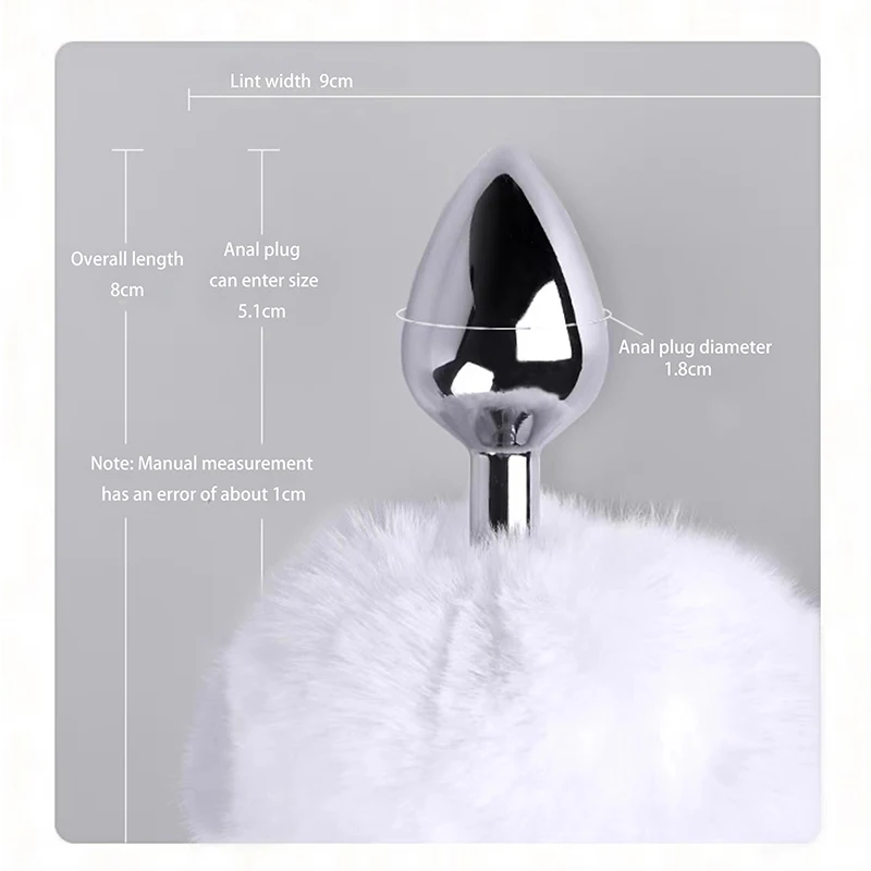 Mini Bunny Tail Butt Plug Cosplay Anal Beads Metal Butt Plug Dildo BDSM Beginner Anal Plug Massage Balls Sex Toys for Men Women