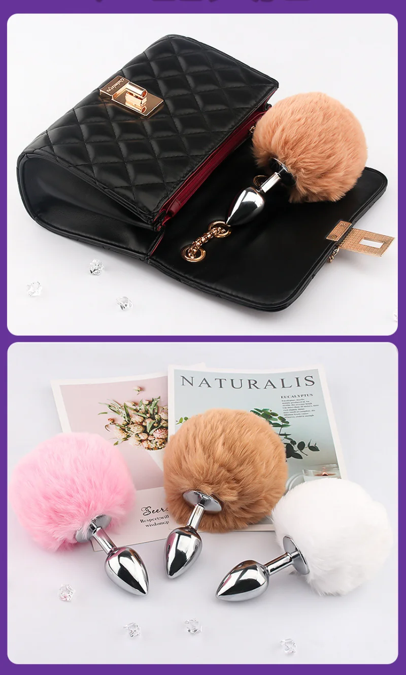 Mini Bunny Tail Butt Plug Cosplay Anal Beads Metal Butt Plug Dildo BDSM Beginner Anal Plug Massage Balls Sex Toys for Men Women
