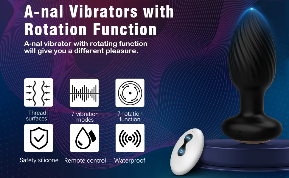 360 Remote Control Rotating Plugue Anal Vibrador Dildo Silicone Prostate Massager Anal Butt Plug Dilator Sex Toys For Women Men