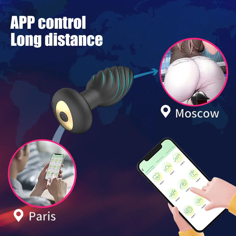 360 Remote Control Rotating Plugue Anal Vibrador Dildo Silicone Prostate Massager Anal Butt Plug Dilator Sex Toys For Women Men