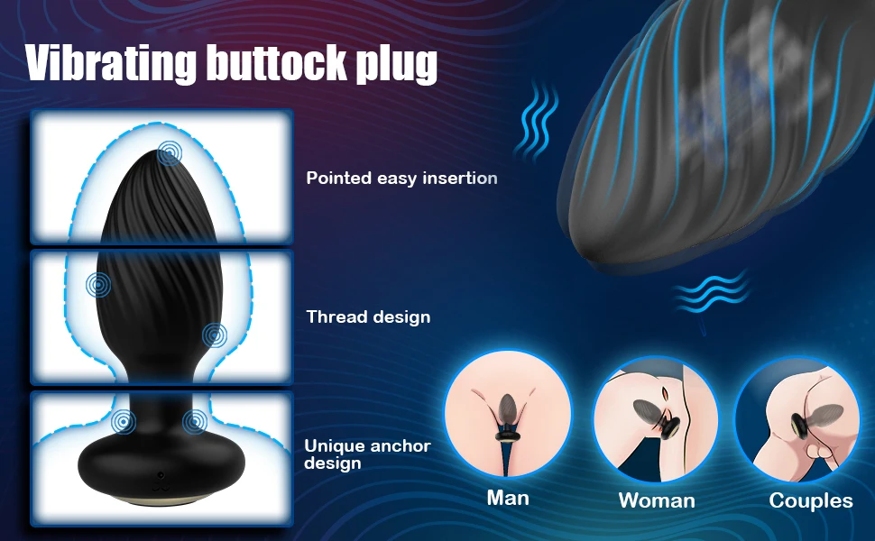 360 Remote Control Rotating Plugue Anal Vibrador Dildo Silicone Prostate Massager Anal Butt Plug Dilator Sex Toys For Women Men