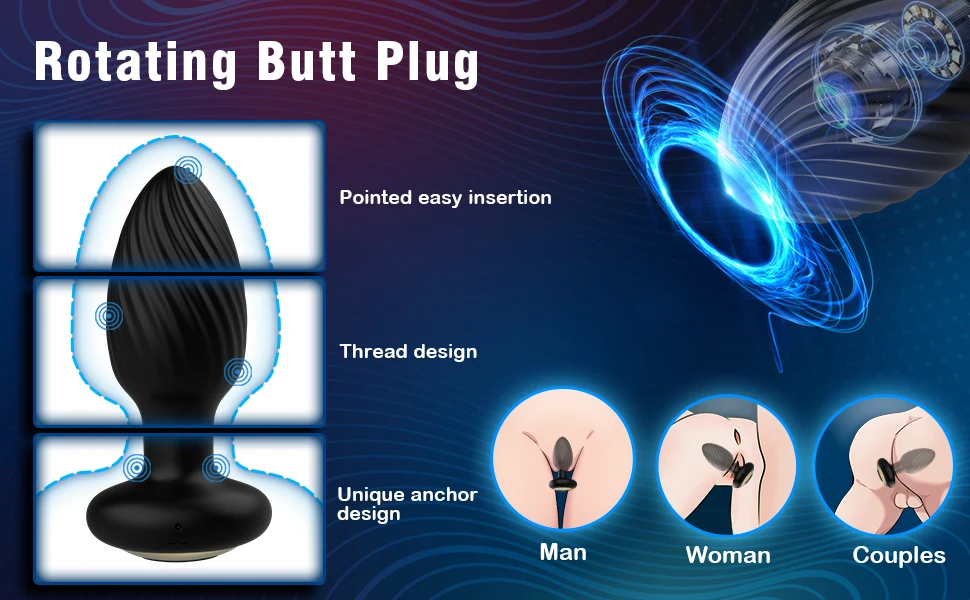 360 Remote Control Rotating Plugue Anal Vibrador Dildo Silicone Prostate Massager Anal Butt Plug Dilator Sex Toys For Women Men