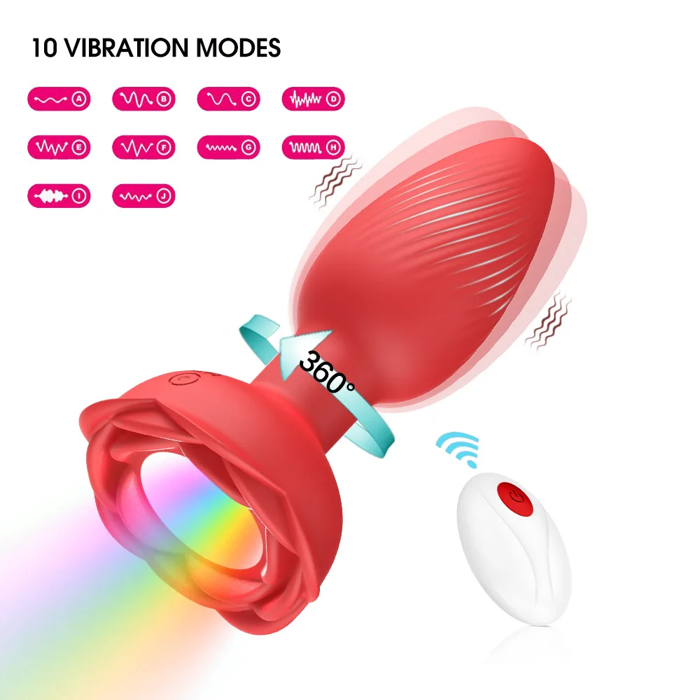 360 Remote Control Rotating Plugue Anal Vibrador Dildo Silicone Prostate Massager Anal Butt Plug Dilator Sex Toys For Women Men