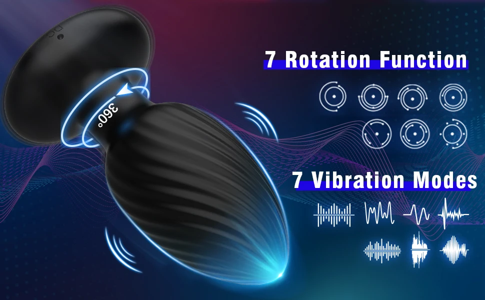 360 Remote Control Rotating Plugue Anal Vibrador Dildo Silicone Prostate Massager Anal Butt Plug Dilator Sex Toys For Women Men