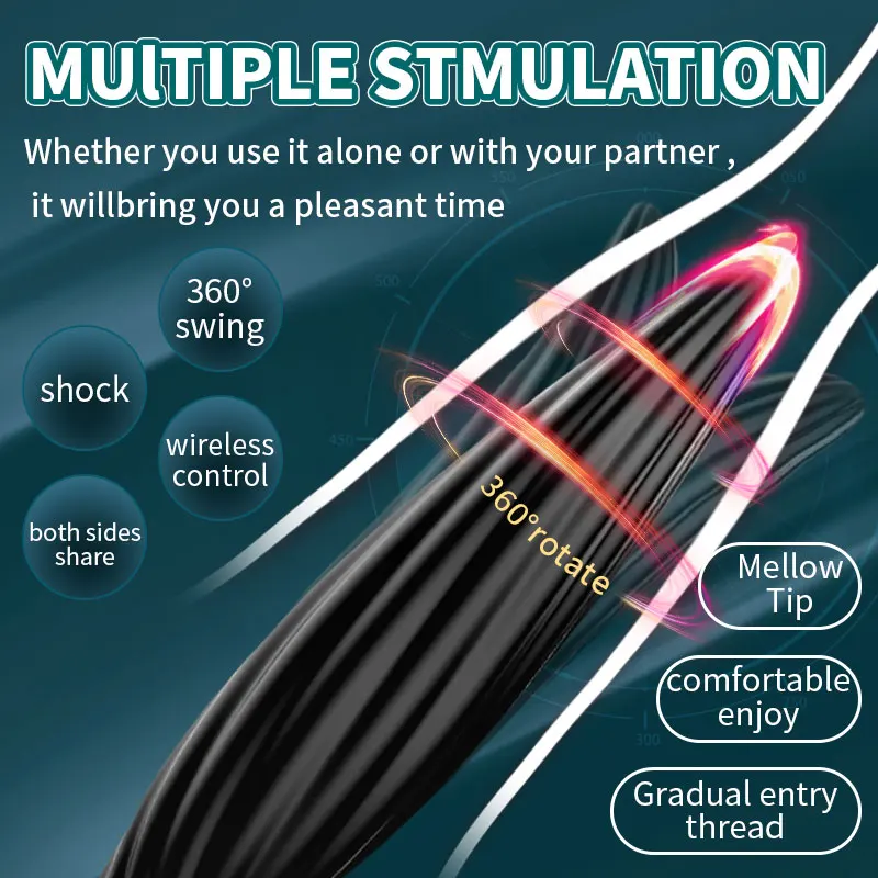 360 Remote Control Rotating Plugue Anal Vibrador Dildo Silicone Prostate Massager Anal Butt Plug Dilator Sex Toys For Women Men