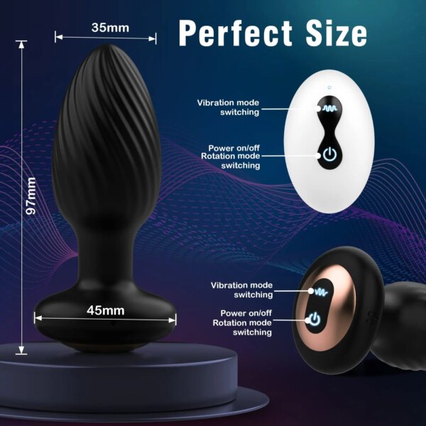 360 Remote Control Rotating Plugue Anal Vibrador Dildo Silicone Prostate Massager Anal Butt Plug Dilator Sex Toys For Women Men