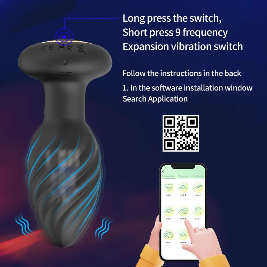 360 Remote Control Rotating Plugue Anal Vibrador Dildo Silicone Prostate Massager Anal Butt Plug Dilator Sex Toys For Women Men